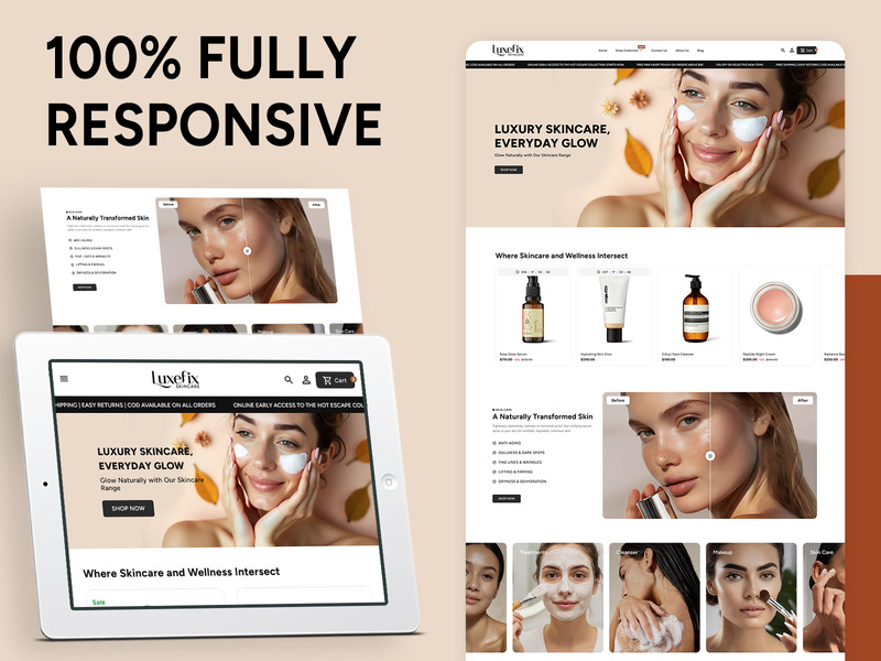 Luxefix - Tema responsivo de Shopify para comercio electrónico de belleza y cuidado de la piel - Características Imagen 1