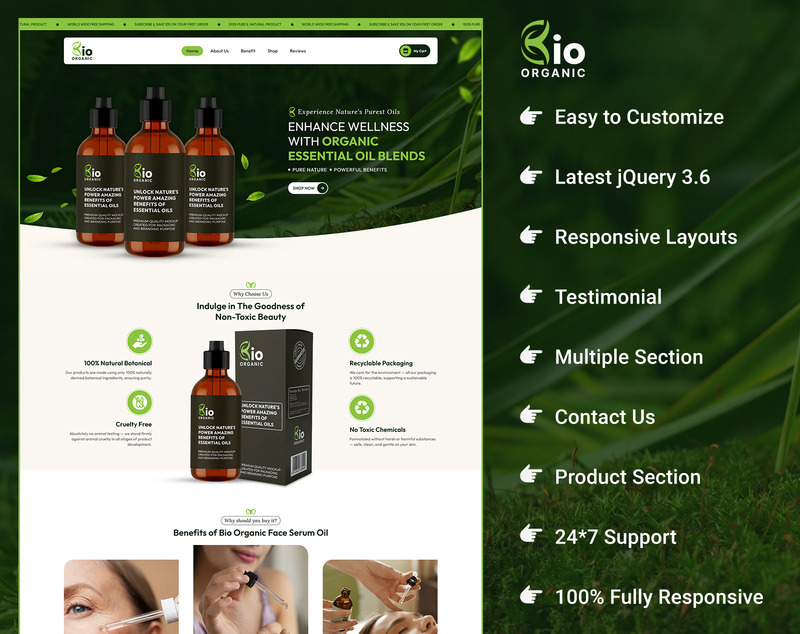 Bio Organic – Multifunktionellt Shopify-tema för en produkt - Features Image 2