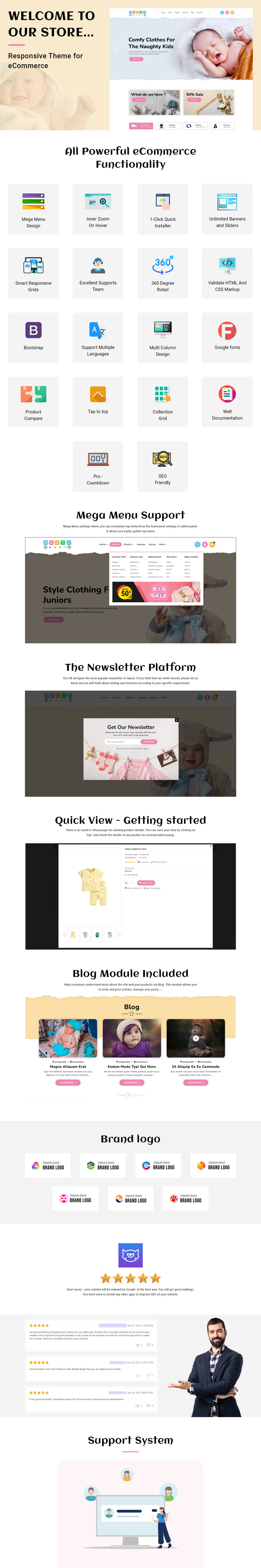 Magic - Baby Cloths Responsive Prestashop Theme for eCommerce Website Template - Features Image 3