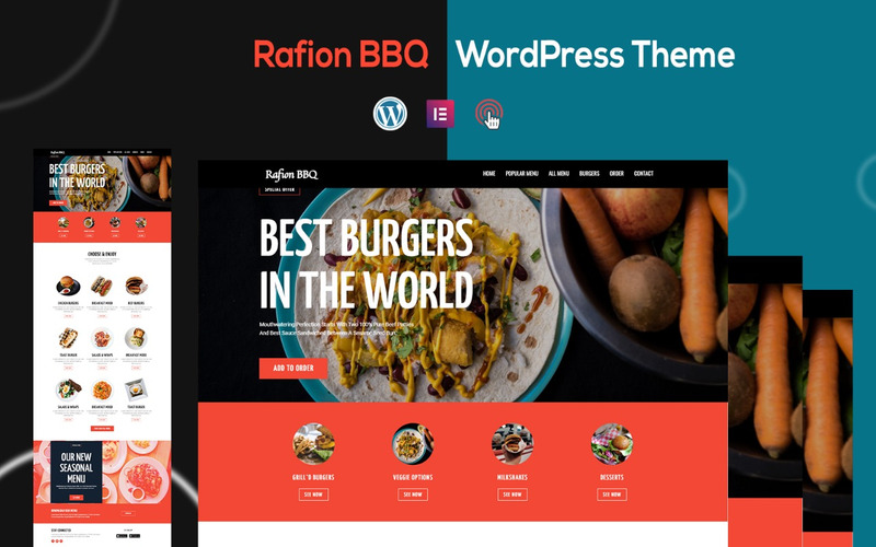 Rafion - Tema WordPress di una pagina per ristoranti BBQ - Caratteristiche Immagine 1