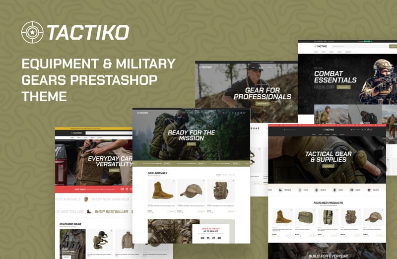 Ps Tactiko Elementor – Prestashop-Theme für Ausrüstung und Militärausrüstung - Eigenschaften Bild 1