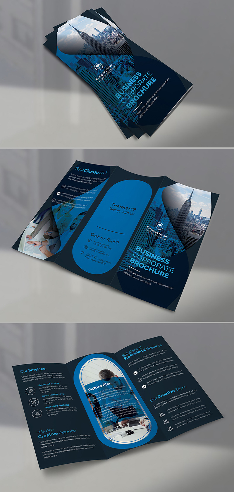 Modèle de brochure à trois volets d'entreprise | Modèle moderne d'entreprise créative | Image de marque de l'entreprise - Caractéristiques de l’image 1