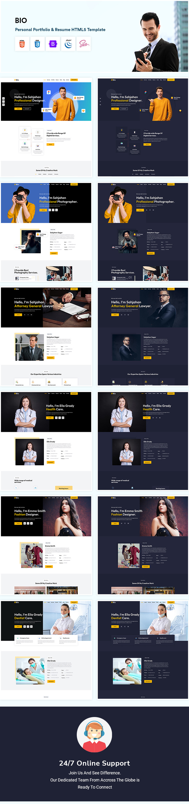 Personal CV Resume Landing Page Template - Features Image 1