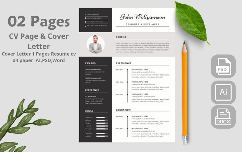Simple and Modern Resume / CV Template - Features Image 1