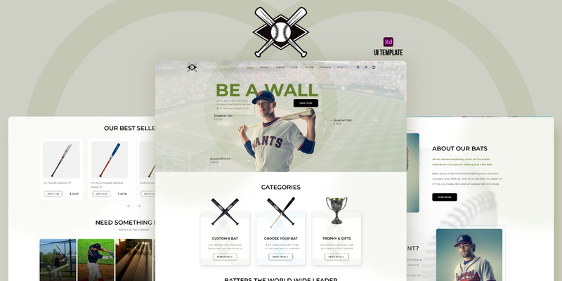 Batter UI 模板 - UI Adobe XD - Features Image 1