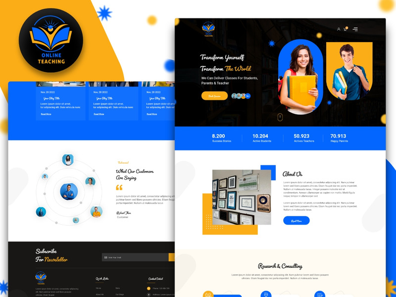 Online undervisningsmall - UI Adobe XD - Features Image 1
