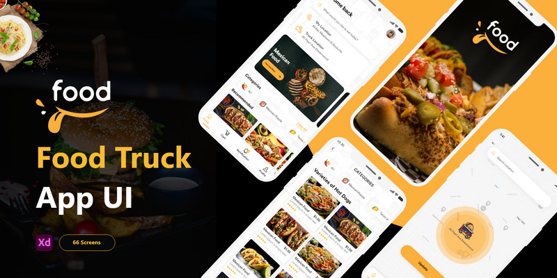 Food Truck App - Adobe XD Mobile UI Kit - Features Image 1