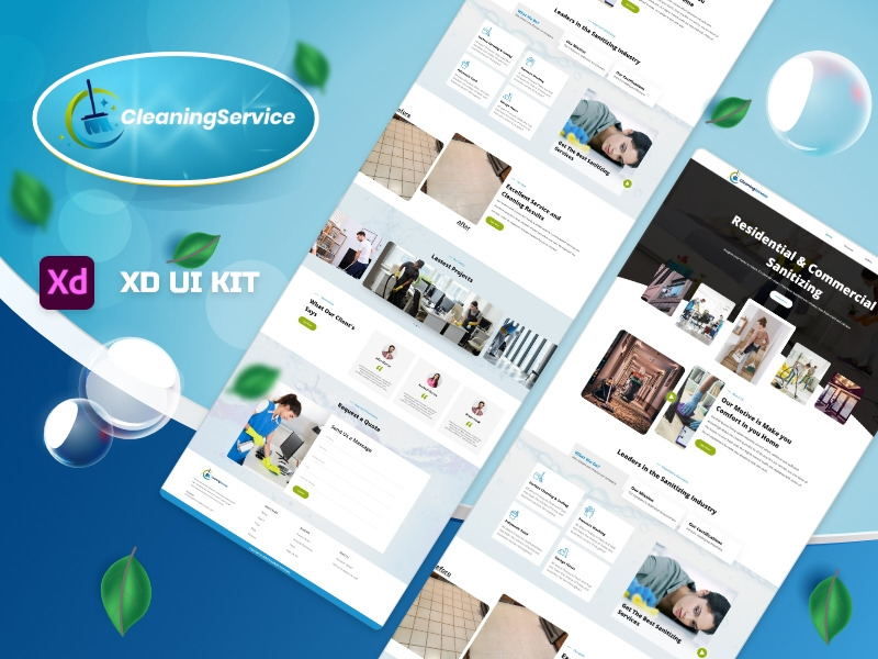 Шаблон служби прибирання - UI Adobe XD - Features Image 1