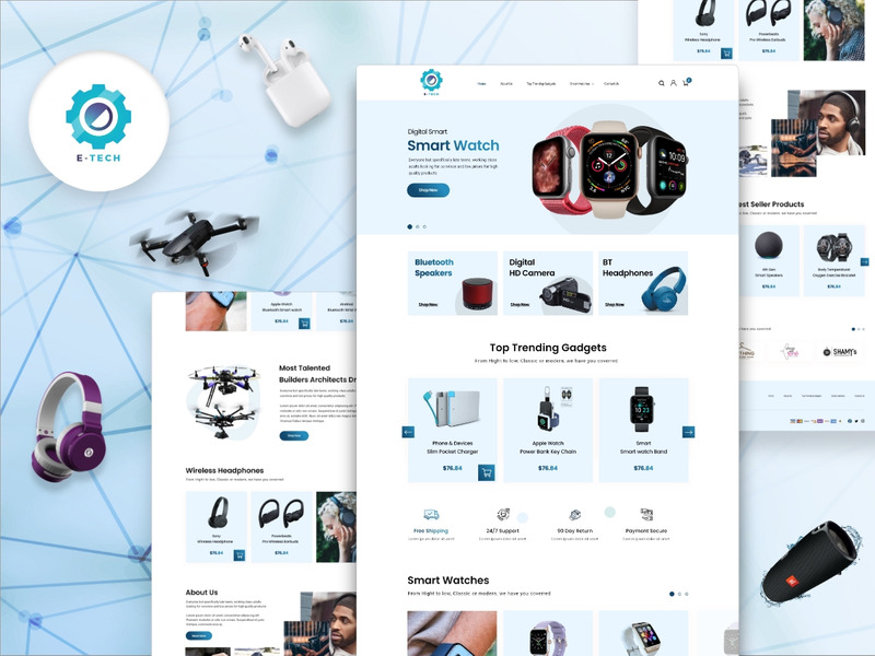 E-Tech Template - UI Adobe XD - Features Image 1