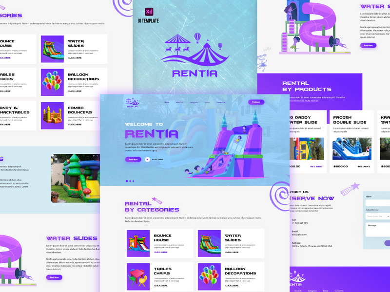 Rentia UI 模板 - UI Adobe XD - Features Image 1