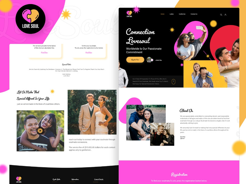 Шаблон Love Soul — пользовательский интерфейс Adobe XD - Features Image 1