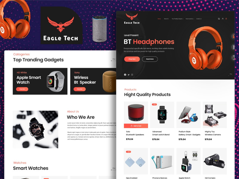 Eagle Tech Template - UI Adobe XD - Features Image 1