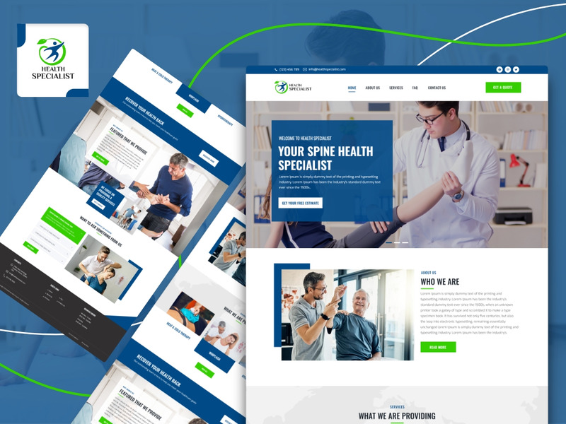 Hälsospecialistmall - UI Adobe XD - Features Image 1