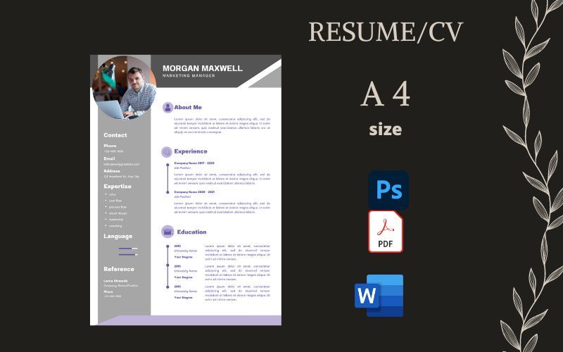 Gray Blue Modern Creative Resume template - Features Image 1
