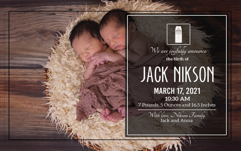 Invito doccia bambino, invito doccia bambino moderno, doccia bambino unisex, inviti doccia bambino, modificabile - Caratteristiche Immagine 3