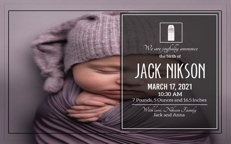 Invito doccia bambino, invito doccia bambino moderno, doccia bambino unisex, inviti doccia bambino, modificabile - Caratteristiche Immagine 5