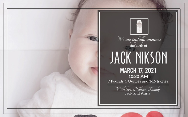 Invito doccia bambino, invito doccia bambino moderno, doccia bambino unisex, inviti doccia bambino, modificabile - Caratteristiche Immagine 4