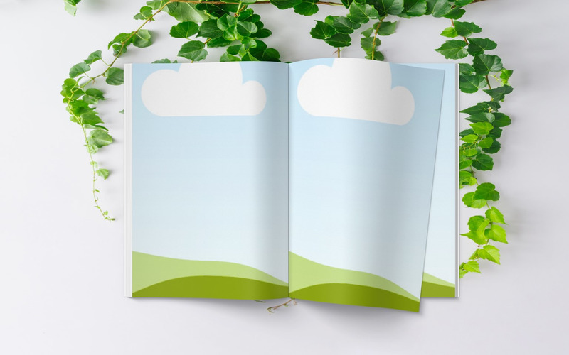 Notizbuch-Modell | Einfache Buchcover-Vorlage | Zeitschriftenmodell | Tagebuch stationäres Display Mockup PSD - Eigenschaften Bild 6