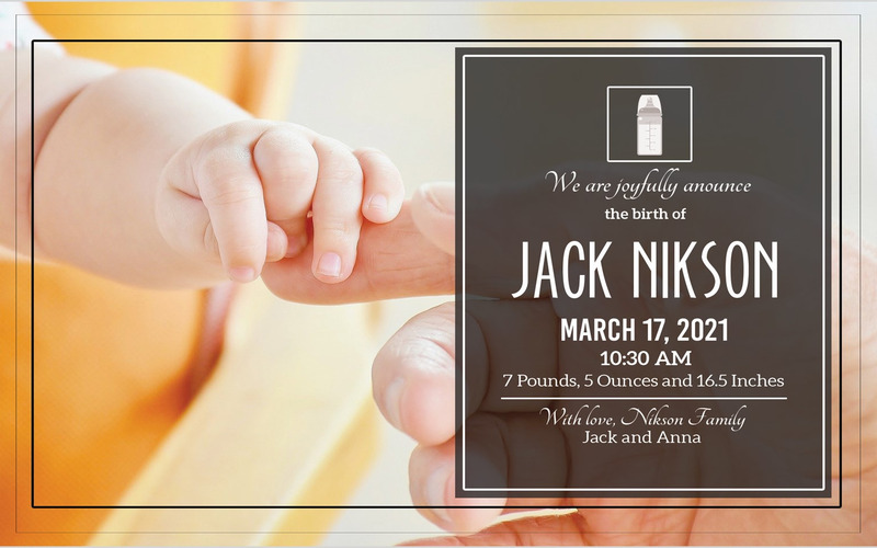 Invito doccia bambino, invito doccia bambino moderno, doccia bambino unisex, inviti doccia bambino, modificabile - Caratteristiche Immagine 1