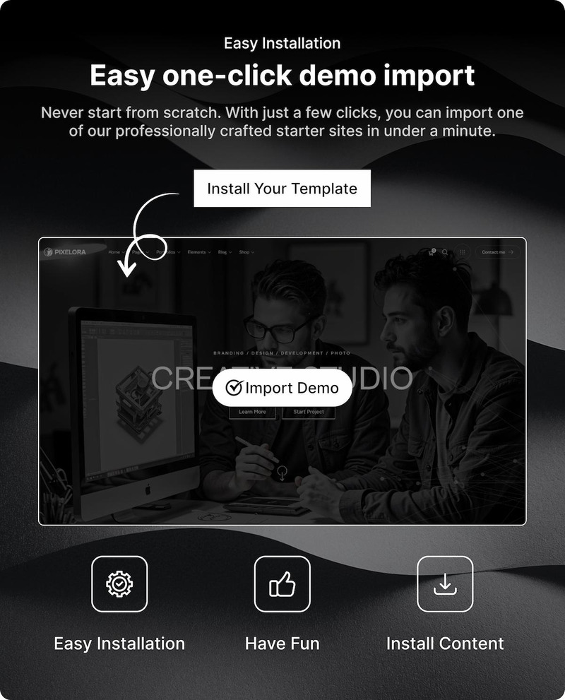 Pixelora – Tema WordPress Elementor per agenzia creativa e portfolio - Caratteristiche Immagine 9
