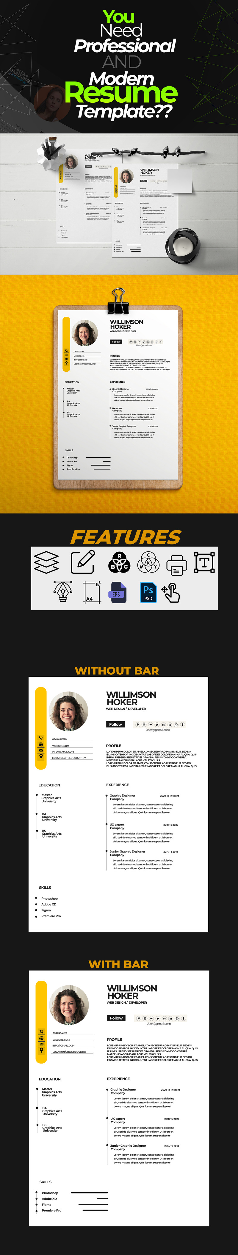 Willison 2 Resume Template - Features Image 1