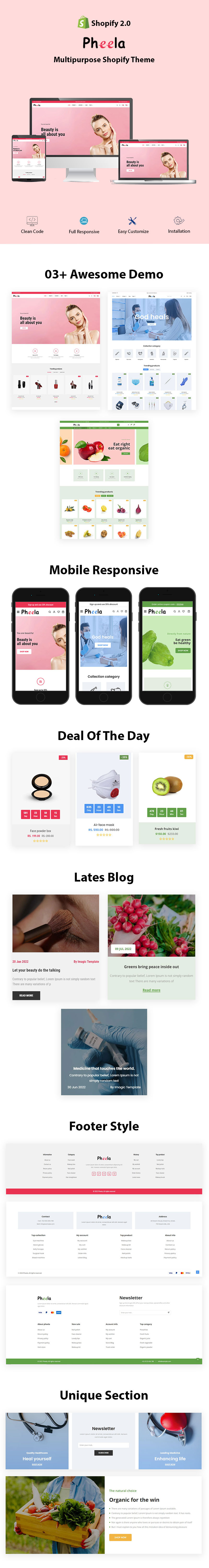 Pheela - Multipurpose Shopify Theme - Features Image 1