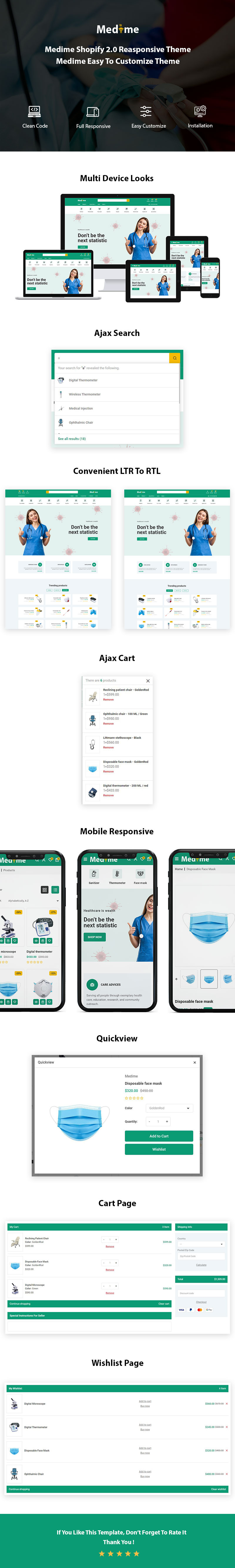 Medime - Medical Shopify 2.0 Theme - Features Image 1