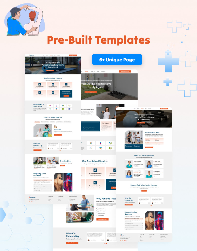 Fysisk vård - Fysioterapi sjukhus WordPress Elementor Template Kit - Features Image 5