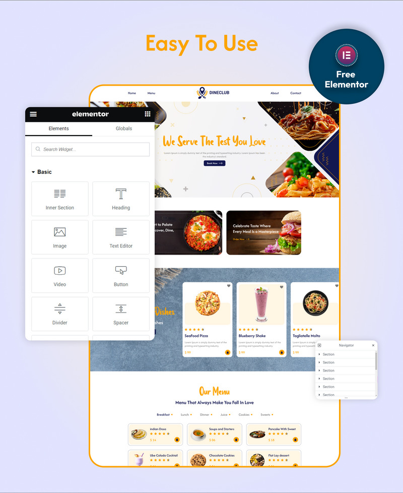Dineclub Restaurant Landing Page - Features Image 5