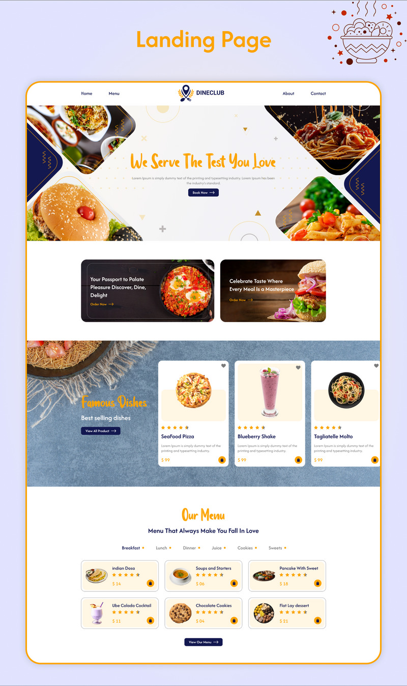 Dineclub Restaurant Landing Page - Features Image 3