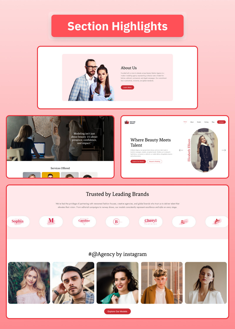 Bastion - Casting Agency weboldal Figma UI Kit - Features Image 6