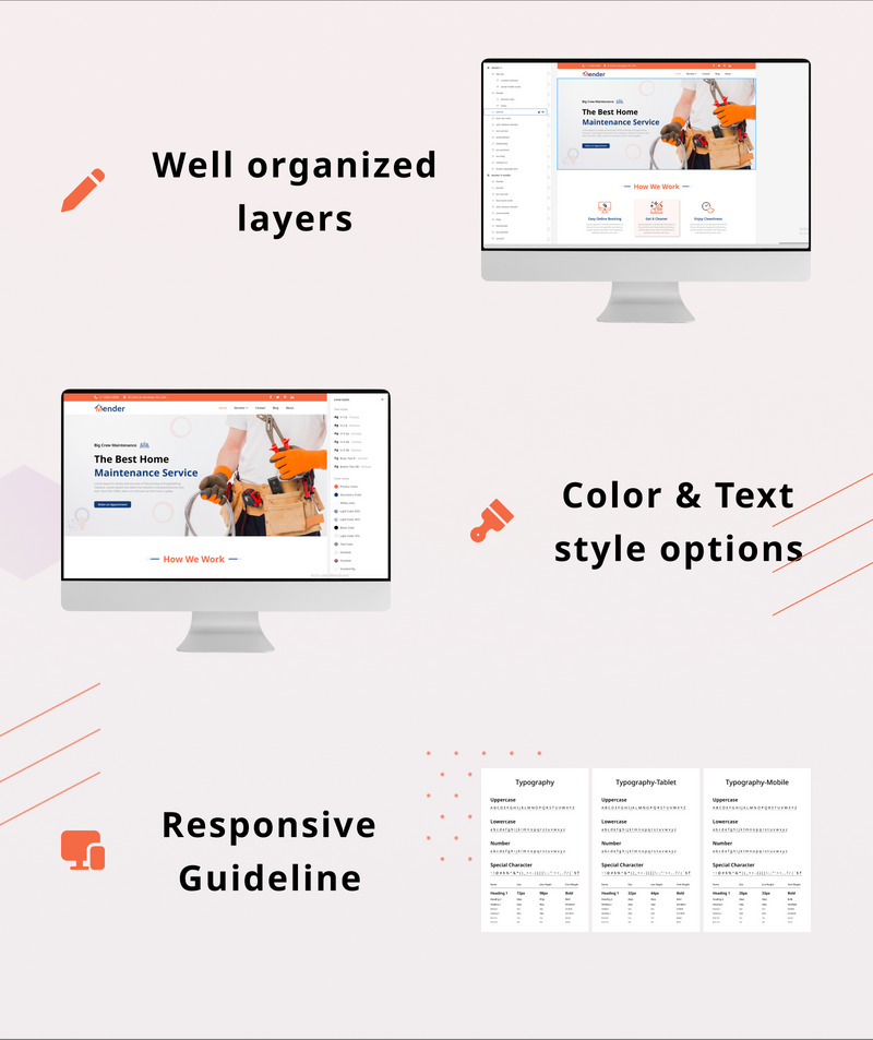 Reparador - Kit de interface do usuário da página de destino do serviço de manutenção doméstica - Features Image 4