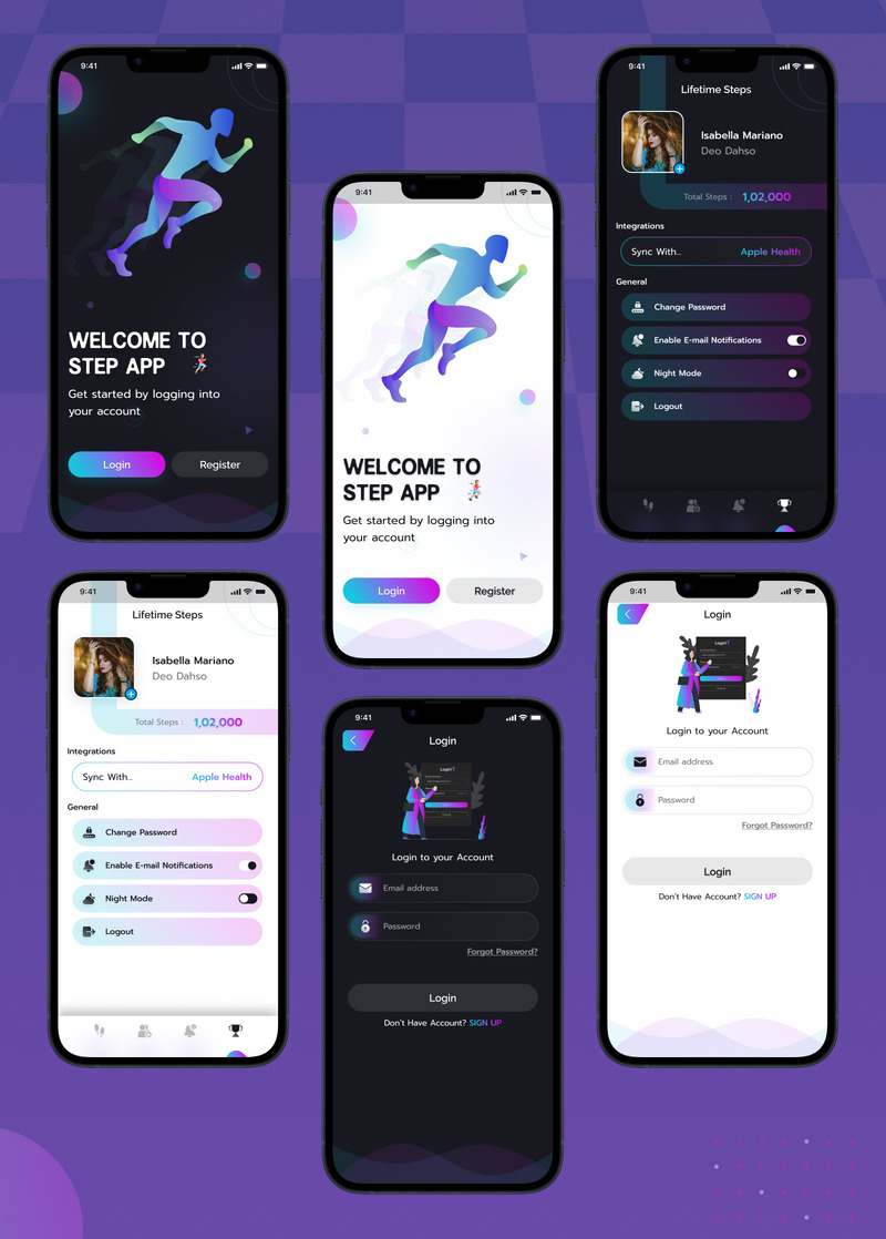 Step Off - Kit Figma pour application mobile de compteur de pas - Caractéristiques de l’image 2