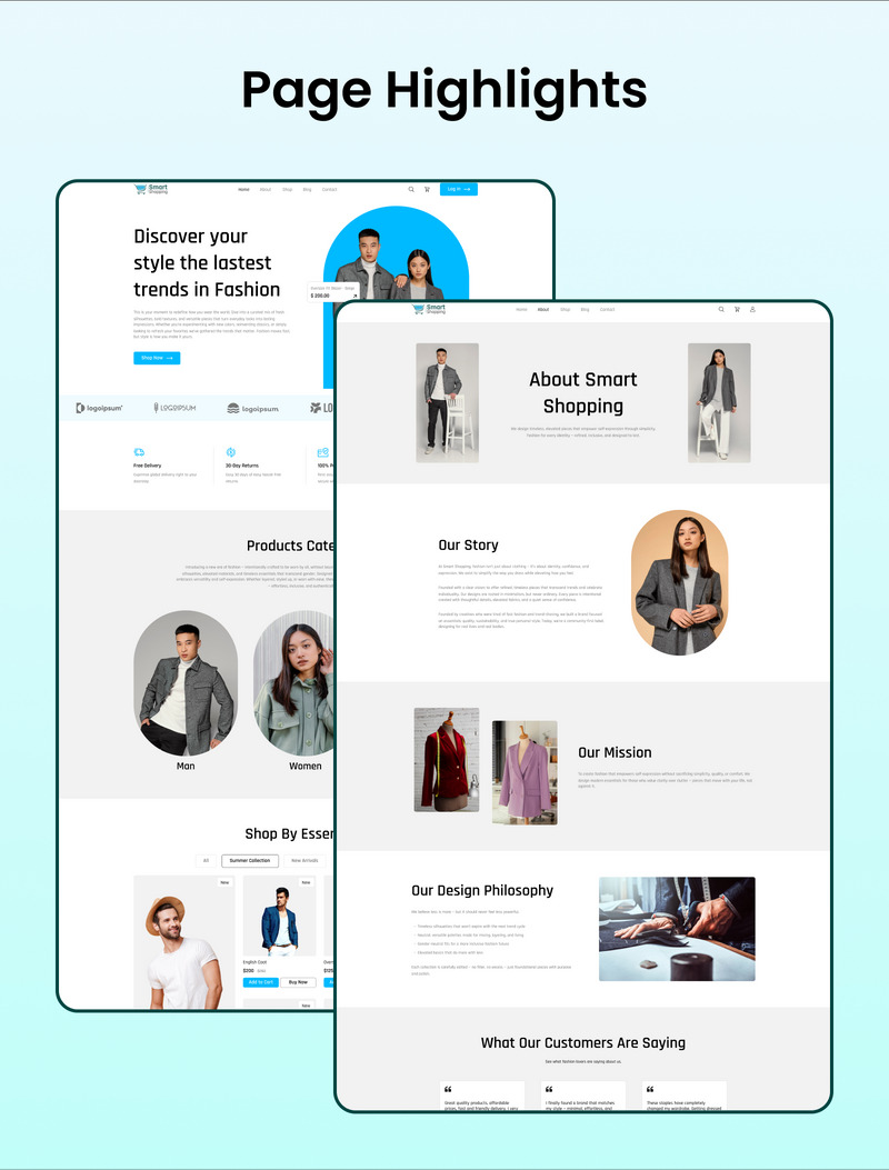 Smart Shopping – E-Commerce-Website Figma UI Kit - Eigenschaften Bild 3