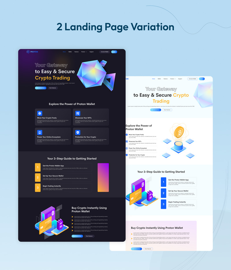 Крипто-кошелек - лендинговая страница Figma Kit - Features Image 3