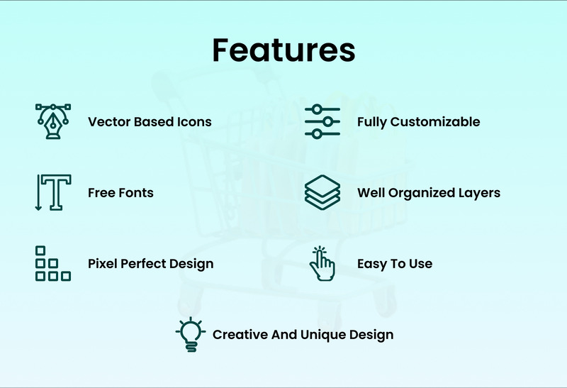 Smart Shopping – E-Commerce-Website Figma UI Kit - Eigenschaften Bild 4