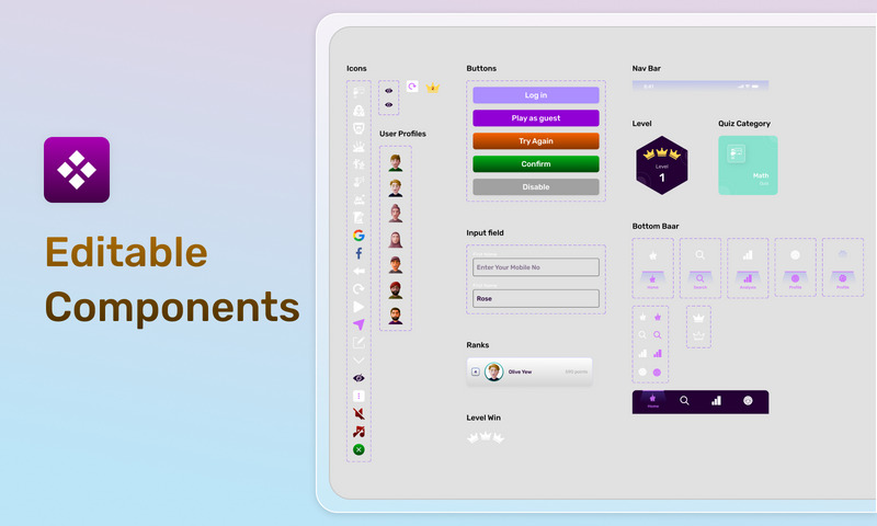 Grip Quiz - Mobiele applicatie Figma Kit - Features Image 7