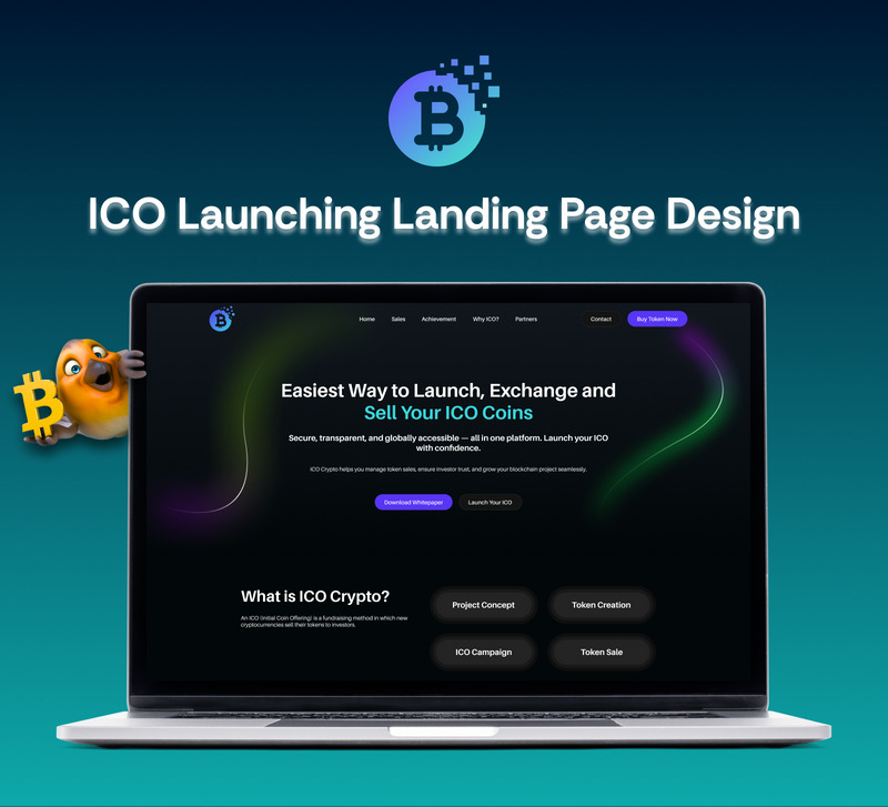 Запуск ICO — целевая страница Figma UI Kit - Features Image 1