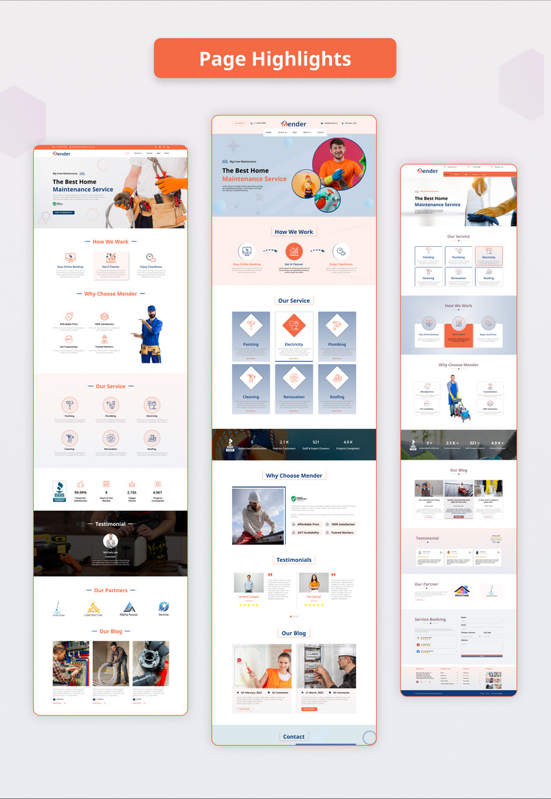Reparador - Kit de interface do usuário da página de destino do serviço de manutenção doméstica - Features Image 5
