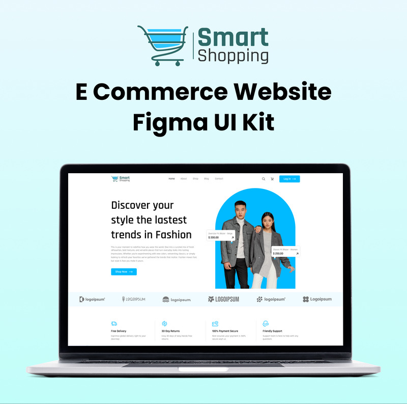 Smart Shopping – E-Commerce-Website Figma UI Kit - Eigenschaften Bild 1