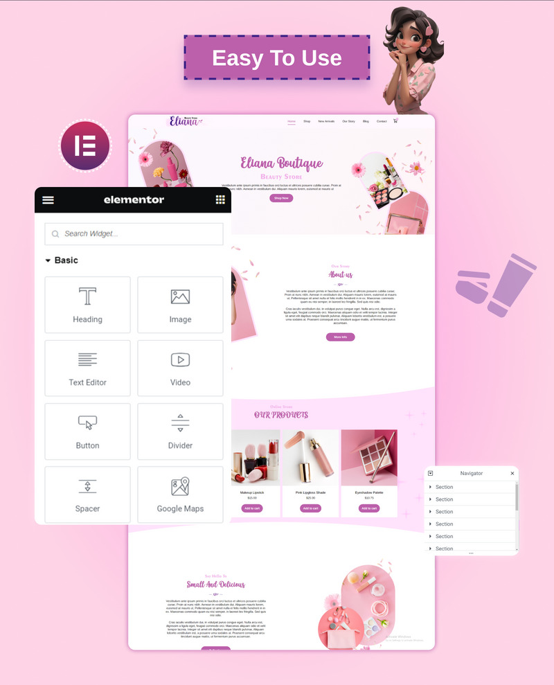 Eliana 美容店 Woo Commerce 网站 - Features Image 3
