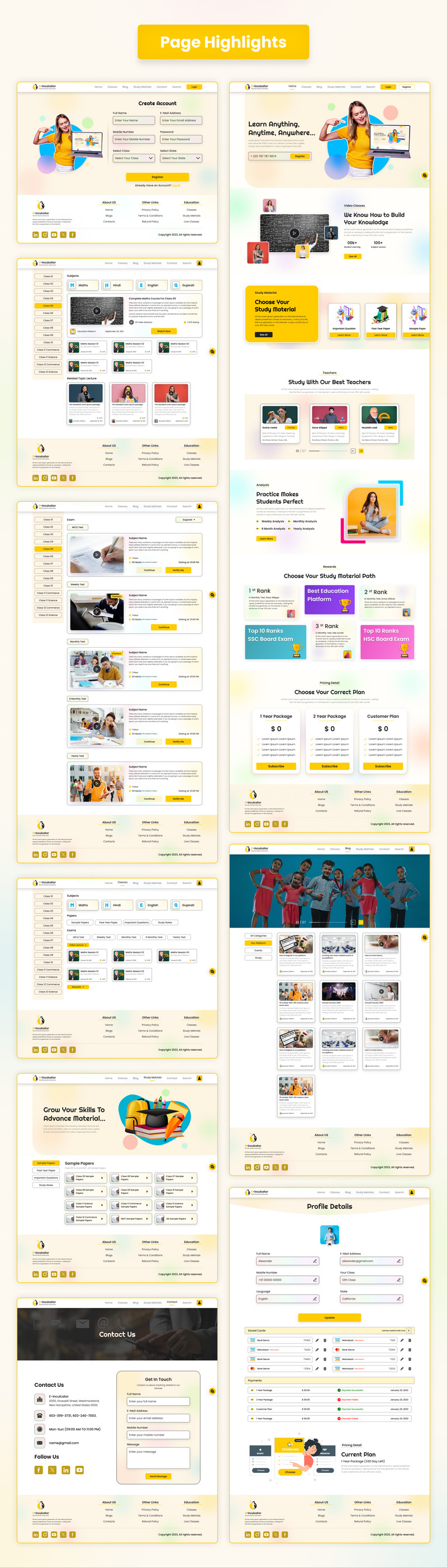 E-Inculcator - Online Learning Website UI Kit - Features Image 5
