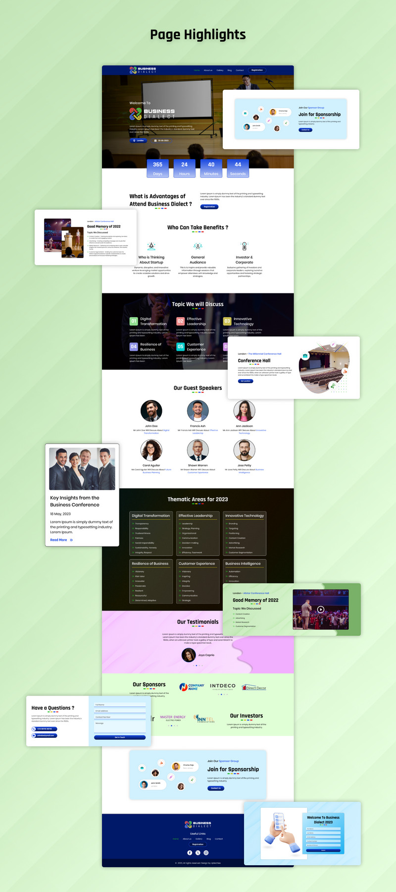 Dialetto aziendale - Kit Elementor del sito Web della conferenza aziendale - Caratteristiche Immagine 2