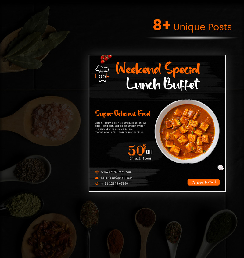 Restaurant - Social Media Post Design Template - Features Image 2