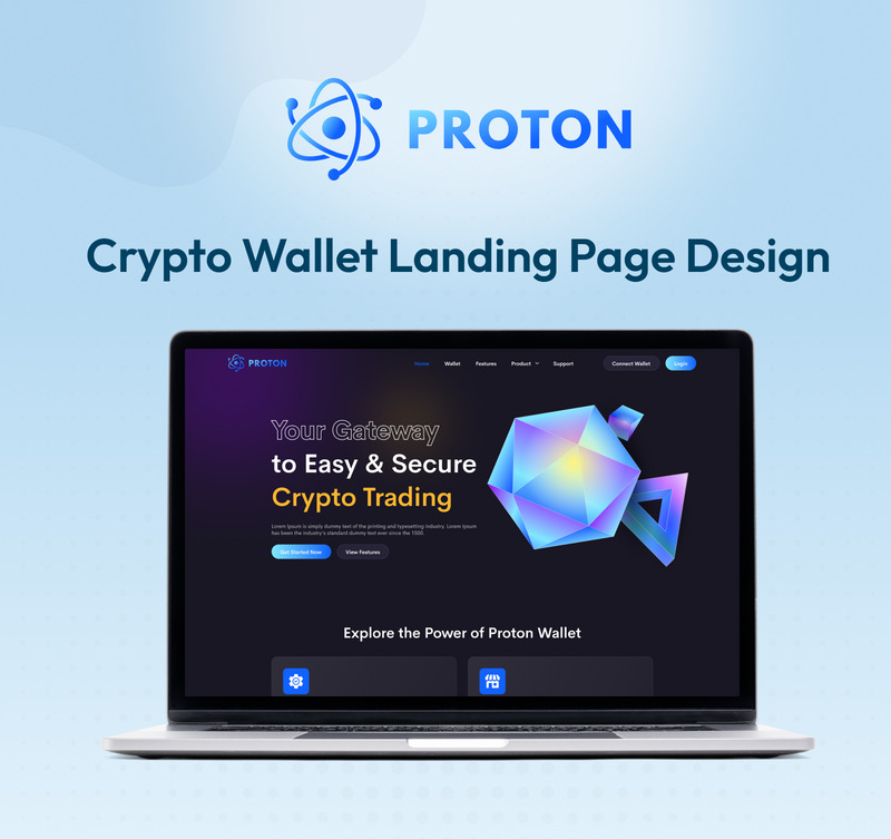 Крипто-кошелек - лендинговая страница Figma Kit - Features Image 1