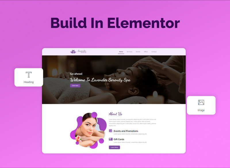 Lavender Serenity Spa Website Elementor Kit - Features Image 6