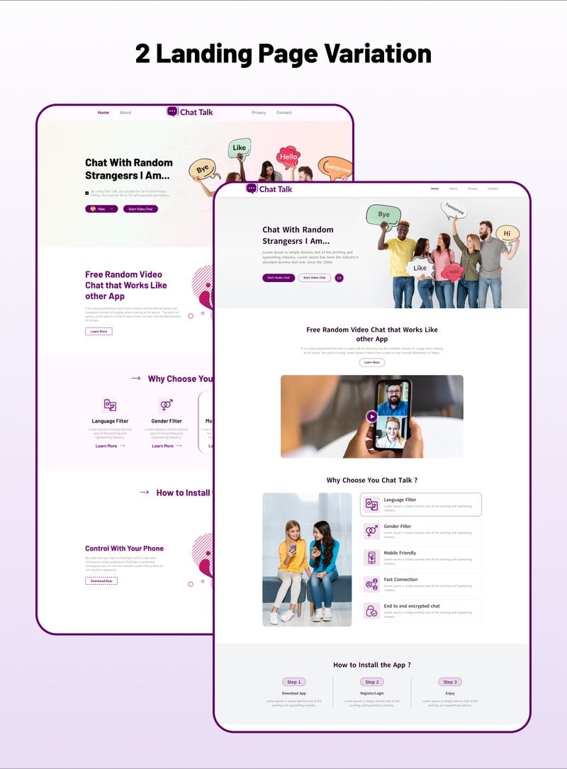 Chat Talk - Chat Application Landing Page Figma UI Kit - Features Image 3
