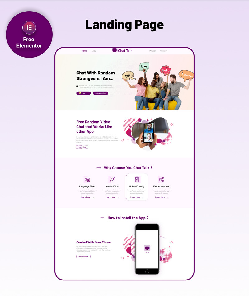 Chat Application Landing Page - Features Image 3