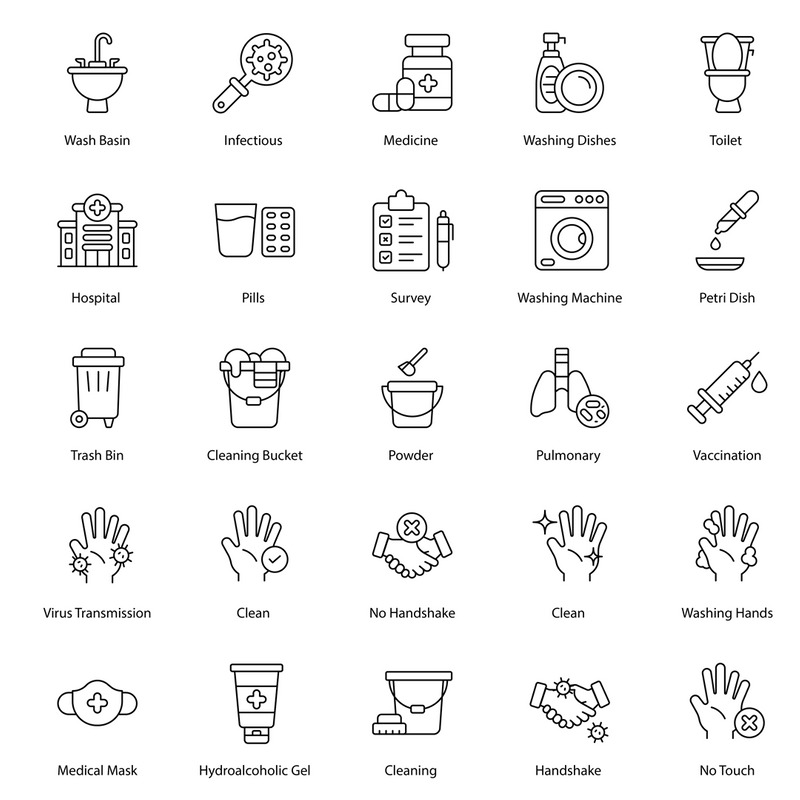 Conjunto de iconos de limpieza de higiene - Características Imagen 1