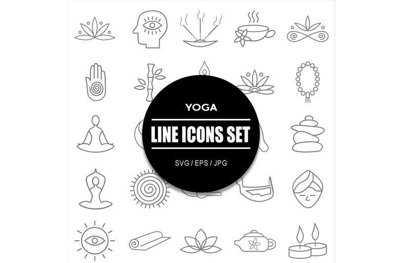 Yoga Meditation Icon Set Bundle - Features Image 1